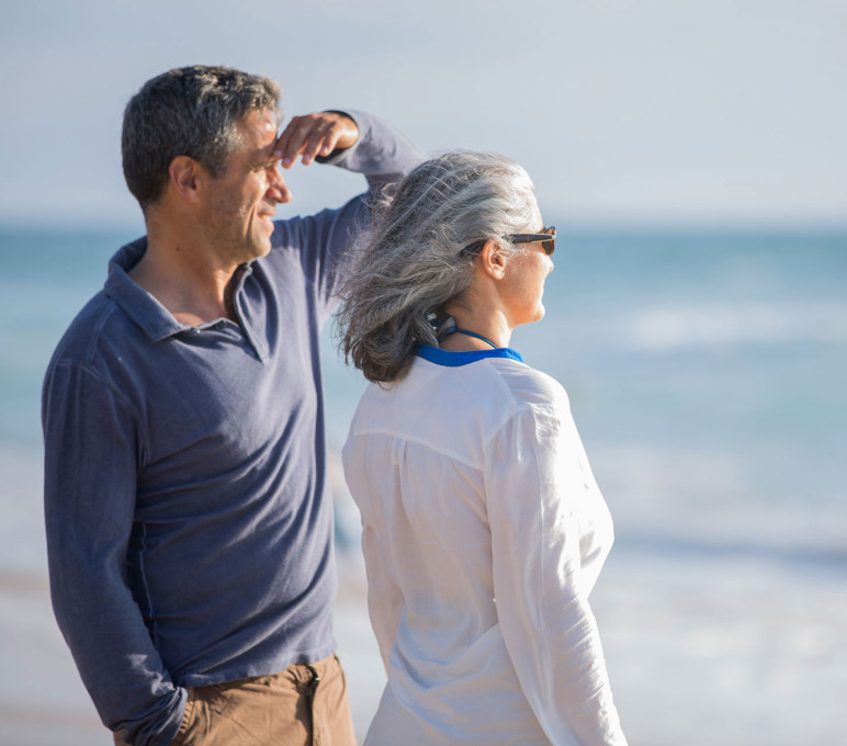 ABC Couple at seaside square